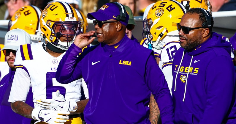 LSU interim HC Frank Wilson (Photo: © Kevin Jairaj-Imagn Images)